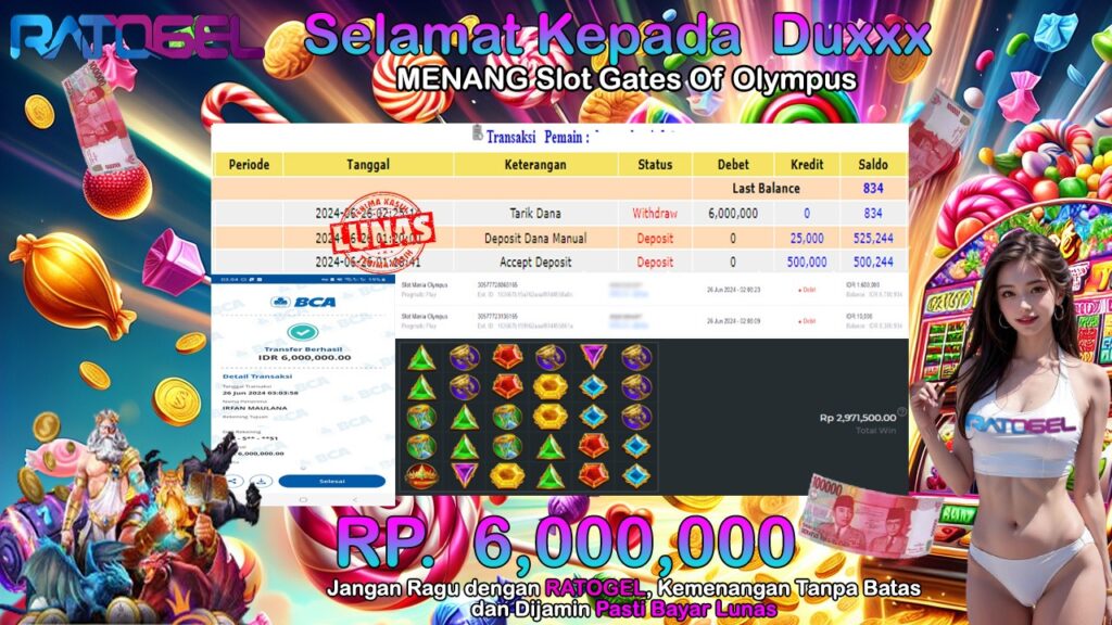 BUKTI JACKPOT SLOT GATES OF OLYMPUS TERPERCAYA DI INDONESIA TGL 26-06-2024