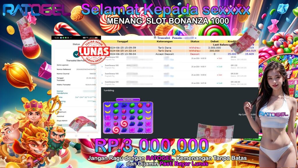 BUKTI JACKPOT SLOT SWEET BONANZA 1000 TERPERCAYA DI INDONESIA