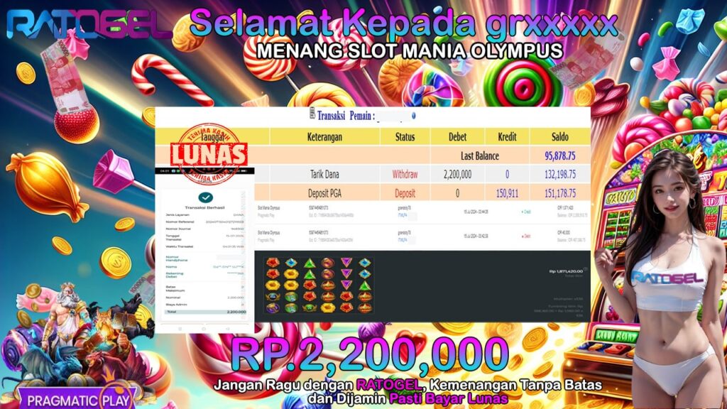 BUKTI JACKPOT SLOT MANIA OLYMPUS TERPERCAYA DI INDONESIA TGL 15-07-2024