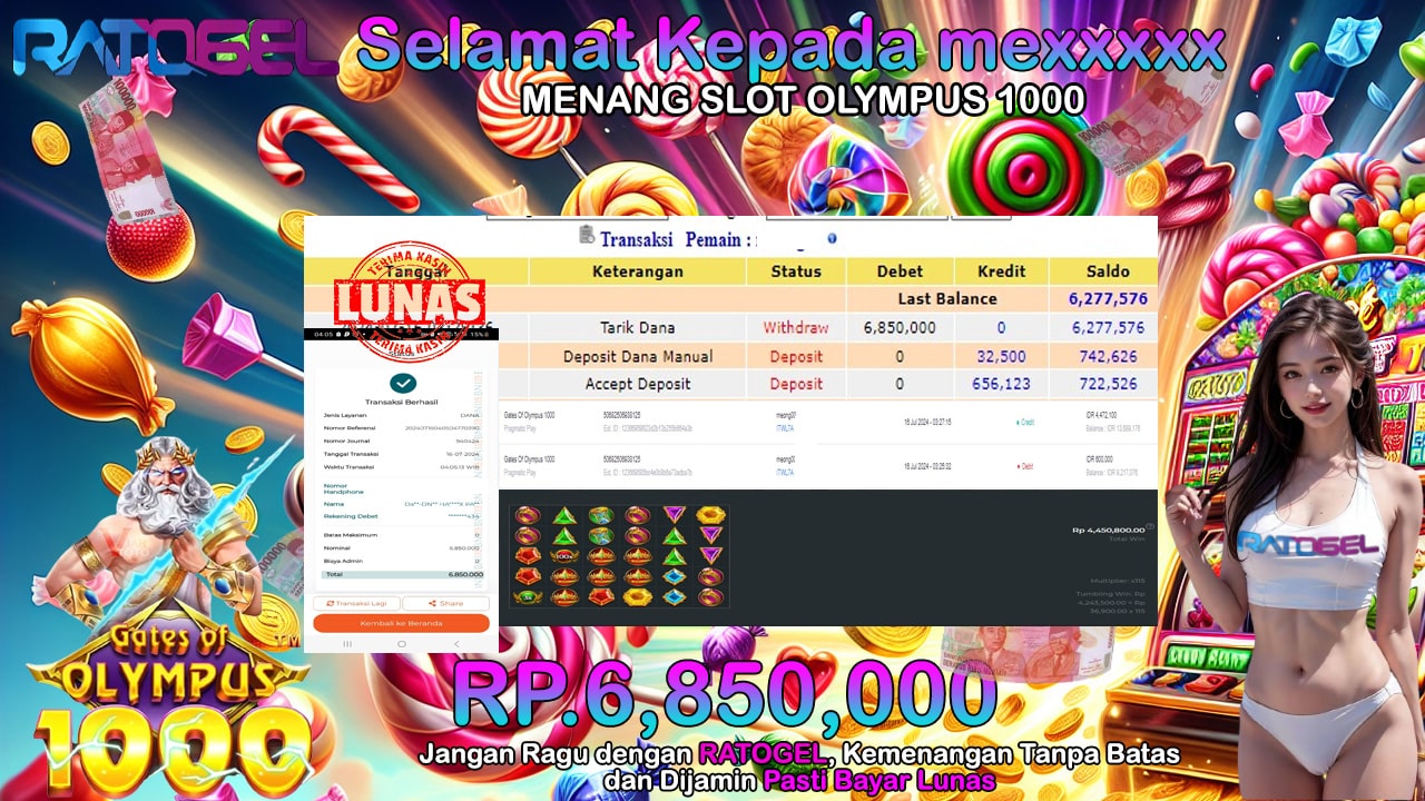 BUKTI JACKPOT SLOT GATES OF OLYMPUS 1000 TERPERCAYA DI INDONESIA TGL 16-07-2024