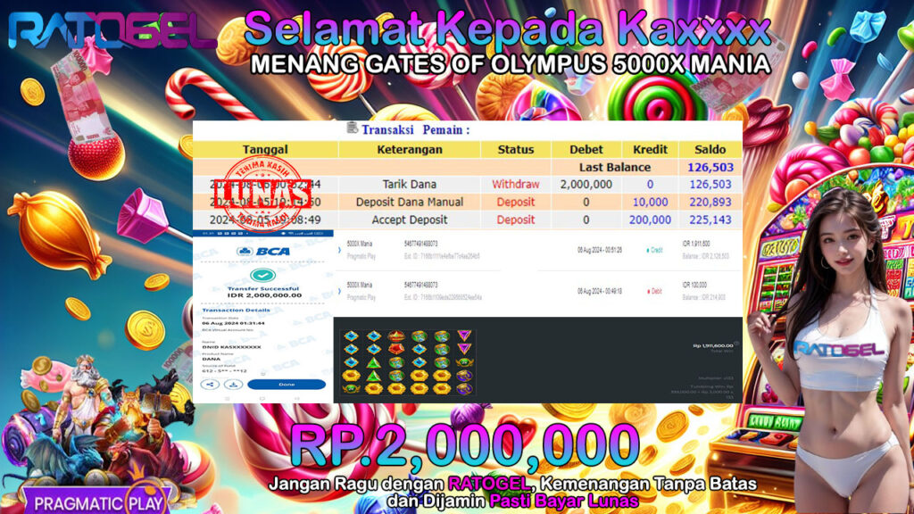 BUKTI JACKPOT SLOT GATES OF OLYMPUS 5000X MANIA TERPERCAYA DI INDONESIA TGL 06-08-2024