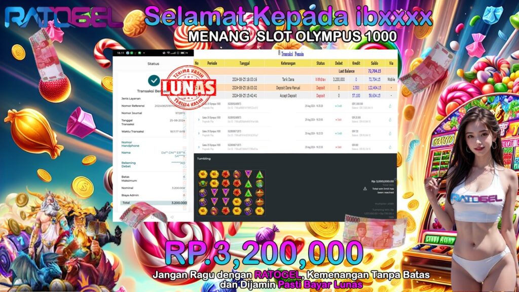 BUKTI JACKPOT SLOT GATES OF OLYMPUS 1000 TERPERCAYA DI INDONESIA TGL 25-08-2024