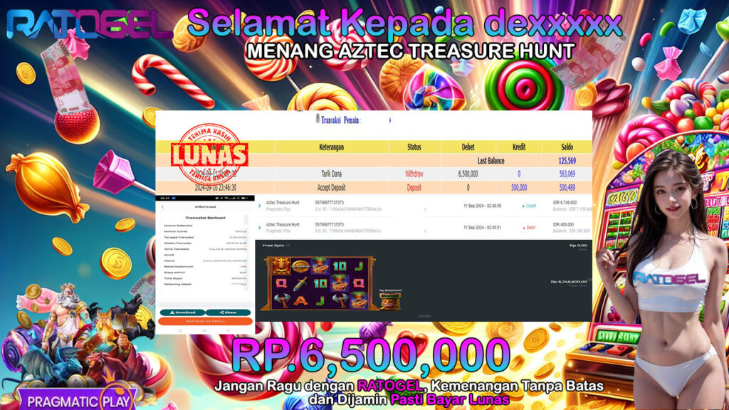 BUKTI JACKPOT SLOT AZTEC TREASURE HUNT TERPERCAYA DI INDONESIA TGL 11-09-2024