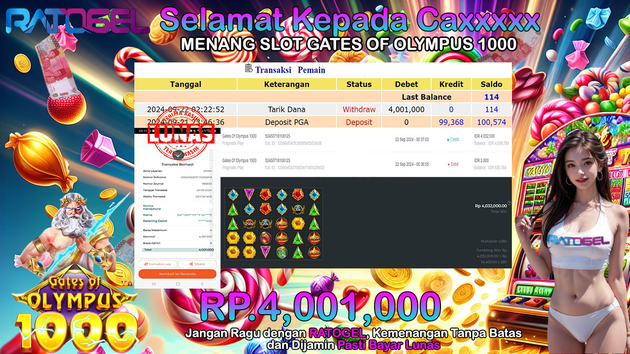 BUKTI JACKPOT SLOT GATES OF OLYMPUS 1000 TERPERCAYA DI INDONESIA TGL 22-09-2024