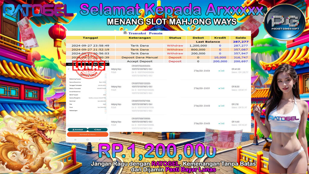 BUKTI JACKPOT SLOT MAHJONG WAYS TERPERCAYA DI INDONESIA TGL 28-09-2024