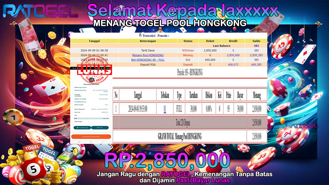 BUKTI JACKPOT TOGEL POOL HONGKONG TERPERCAYA DI INDONESIA TGL 09-09-2024