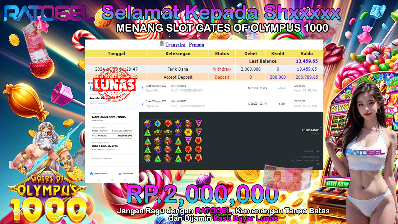 BUKTI JACKPOT SLOT GATES OF OLYMPUS 1000 TERPERCAYA DI INDONESIA TGL 19-10-2024