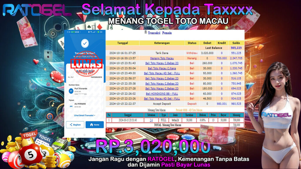 BUKTI JACKPOT TOGEL TOTO MACAU TERPERCAYA DI INDONESIA TGL 16-10-2024