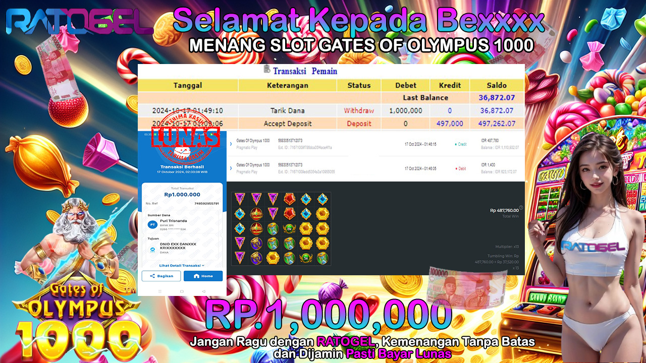 BUKTI JACKPOT SLOT GATES OF OLYMPUS 1000 TERPERCAYA DI INDONESIA TGL 17-10-2024