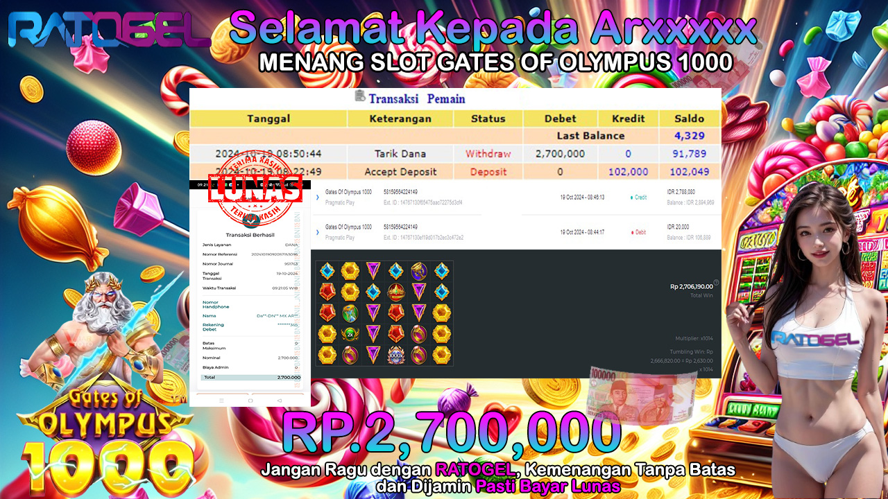 BUKTI JACKPOT SLOT GATES OF OLYMPUS 1000 TERPERCAYA DI INDONESIA TGL 19-10-2024