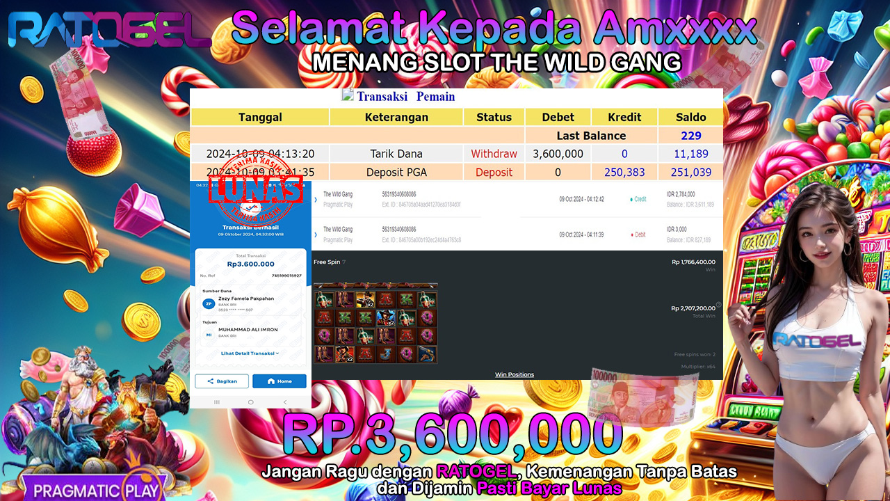 BUKTI JACKPOT SLOT THE WILD GANG TERPERCAYA DI INDONESIA TGL 09-10-2024